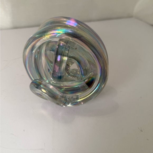 Stunning Murano Twisted Clear Rope Knot Art Glass Paper Weight Sculpture Vintage - Picture 4 of 6